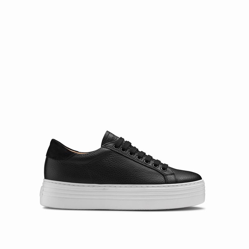 Russell & Bromley Saturn Womens Flatform Sneakers Black |MHH4380TN|